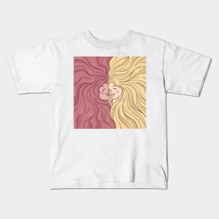 Smiling Long Hair Girls Kids T-Shirt